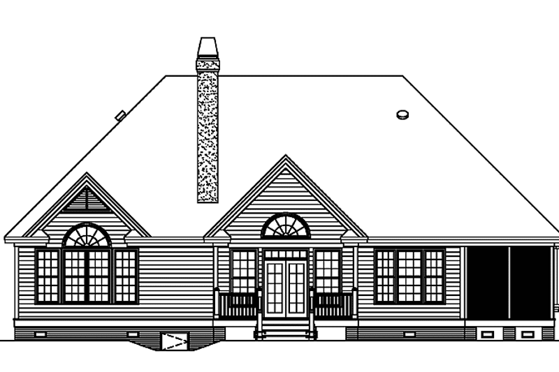 Dream House Plan - Exterior - Rear Elevation 1 for Ranch House Plan #929-582 - 3 bed, 2 bath