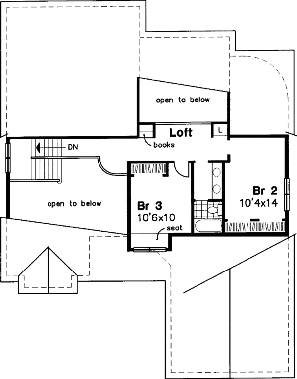Architectural House Design - European Floor Plan - Upper Floor Plan #320-518