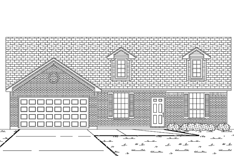 Home Plan - Exterior - Front Elevation 3 for Ranch House Plan #84-760 - 4 bed, 2 bath
