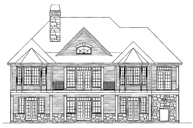 Home Plan - Exterior - Rear Elevation 1 for Country House Plan #929-494 - 3 bed, 3.5 bath