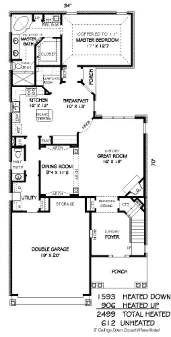 Bungalow Floor Plan - Main Floor Plan #424-212