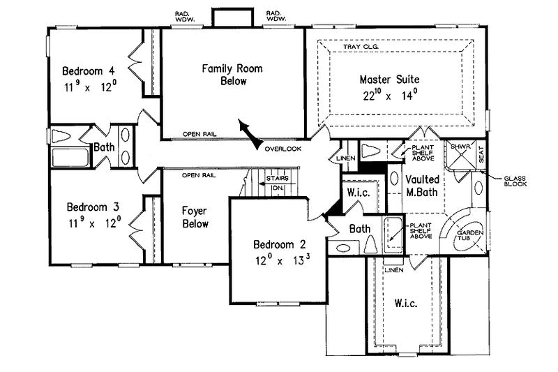 Home Plan - Floor Plan - Upper Floor for Colonial House Plan #927-178 - 5 bed, 4.5 bath