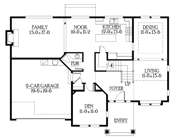 Home Plan - Craftsman Floor Plan - Main Floor Plan #132-303
