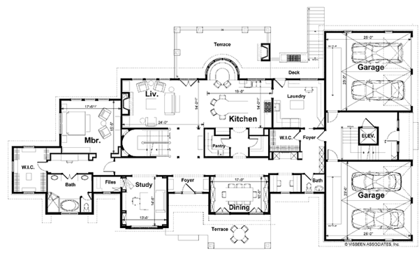 Architectural House Design - European Floor Plan - Main Floor Plan #928-66