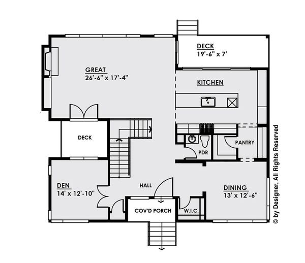 Home Plan - Contemporary Floor Plan - Main Floor Plan #1066-32