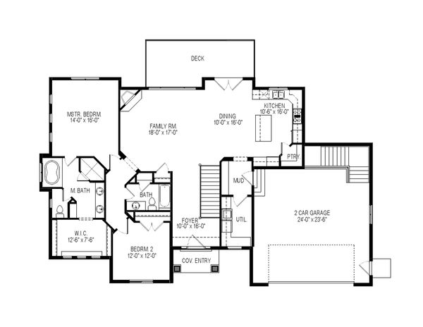 Architectural House Design - Craftsman Floor Plan - Main Floor Plan #920-108