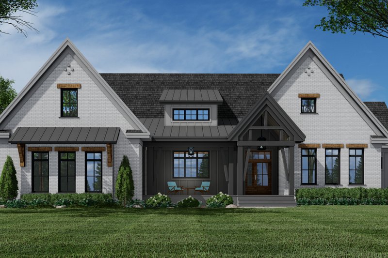 Architectural House Design - Farmhouse Exterior - Front Elevation Plan #51-1157