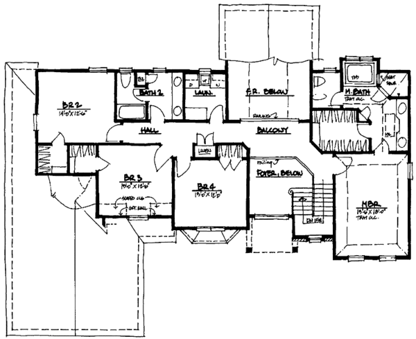 Dream House Plan - Traditional Floor Plan - Upper Floor Plan #328-214