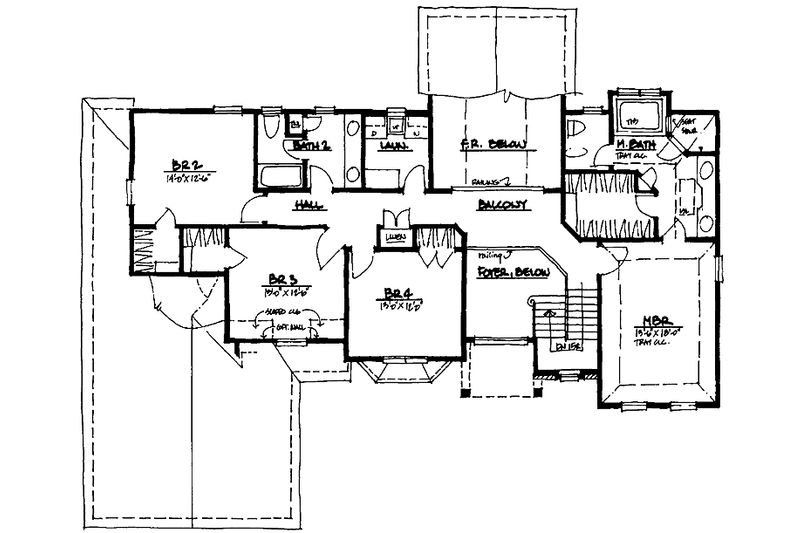 Dream House Plan - Floor Plan - Upper Floor for Traditional House Plan #328-214 - 4 bed, 2.5 bath