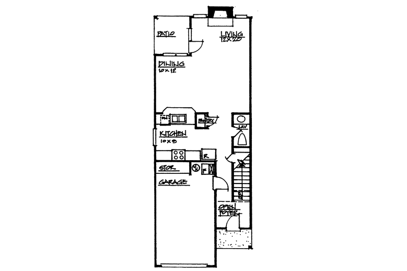 Architectural House Design - Floor Plan - Main Floor for Victorian House Plan #30-329 - 2 bed, 2.5 bath