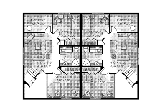 Floor Plan - Lower Floor for Craftsman House Plan #23-2452 - 6 bed, 4 bath