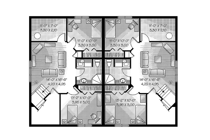 Architectural House Design - Floor Plan - Lower Floor for Craftsman House Plan #23-2452 - 6 bed, 4 bath