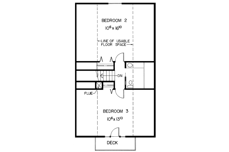 Home Plan - Floor Plan - Upper Floor for Contemporary House Plan #60-659 - 3 bed, 2 bath