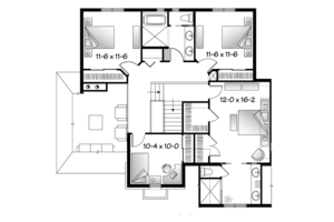 Floor Plan - Upper Floor for European House Plan #23-2579 - 4 bed, 2.5 bath