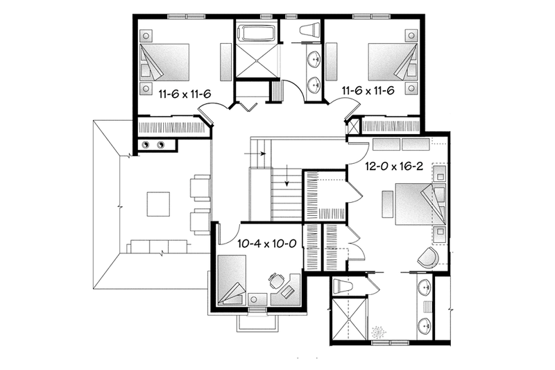 Home Plan - Floor Plan - Upper Floor for European House Plan #23-2579 - 4 bed, 2.5 bath