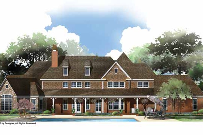 Dream House Plan - Exterior - Rear Elevation for European House Plan #952-207 - 4 bed, 5.5 bath