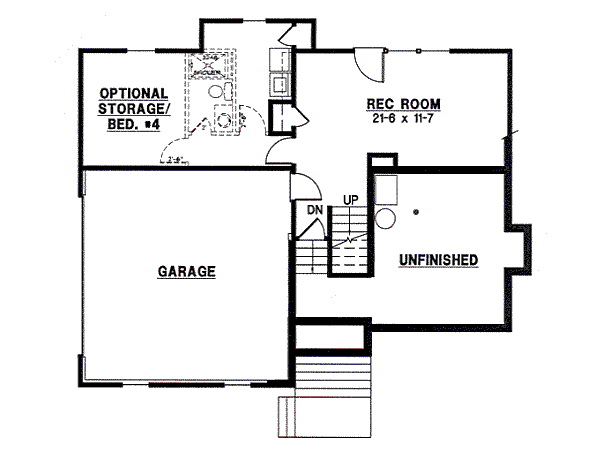 Cottage Floor Plan - Lower Floor Plan #67-801