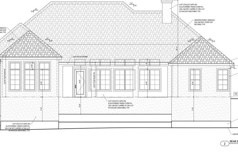 Dream House Plan - Exterior - Rear Elevation for European House Plan #1110-32 - 4 bed, 3 bath