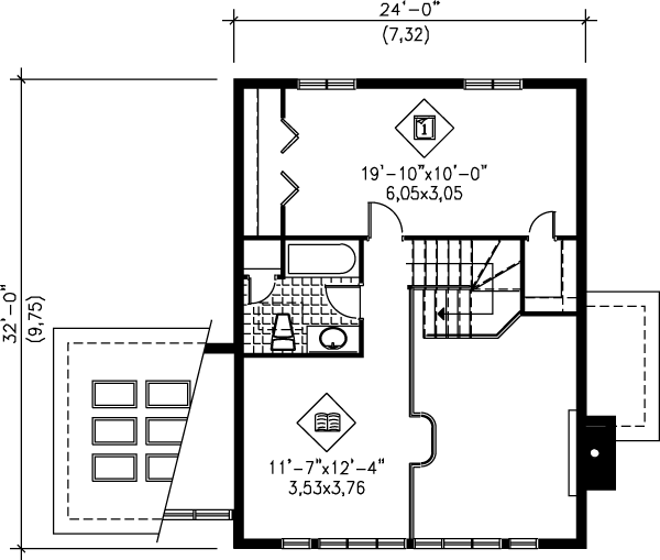 Modern Floor Plan - Upper Floor Plan #25-2287