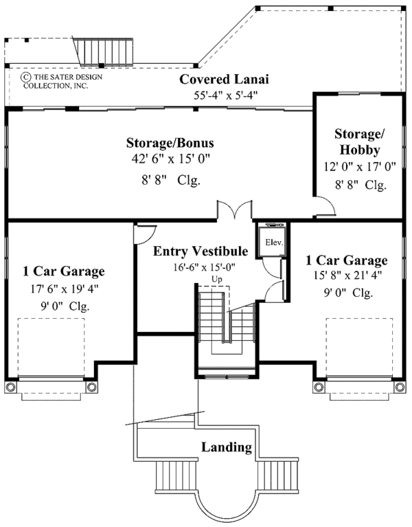 Architectural House Design - Mediterranean Floor Plan - Lower Floor Plan #930-125