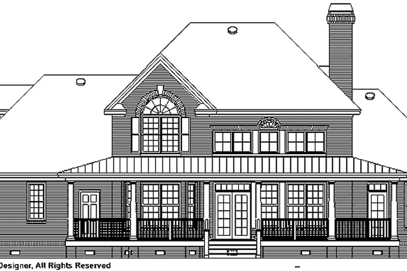 Home Plan - Exterior - Rear Elevation 1 for Country House Plan #929-527 - 4 bed, 3.5 bath