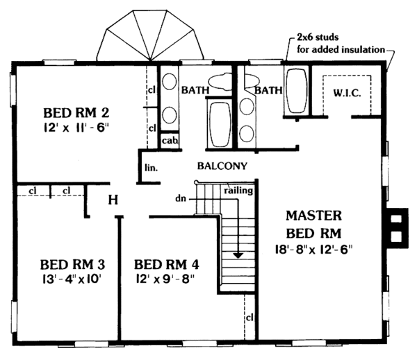Architectural House Design - Country Floor Plan - Upper Floor Plan #456-37