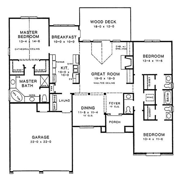 Architectural House Design - Mediterranean Floor Plan - Main Floor Plan #10-282