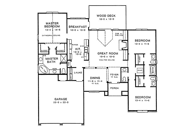 House Plan Design - Floor Plan - Main Floor for Mediterranean House Plan #10-282 - 3 bed, 2.5 bath