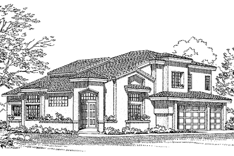 House Plan Design - Mediterranean Exterior - Front Elevation Plan #72-934