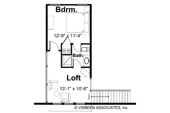 Floor Plan - Upper Floor for Traditional House Plan #928-111 - 2 bed, 2.5 bath