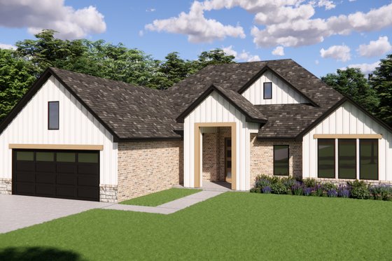 Exterior - Front Elevation 3 for Contemporary House Plan #1119-4 - 4 bed, 2 bath
