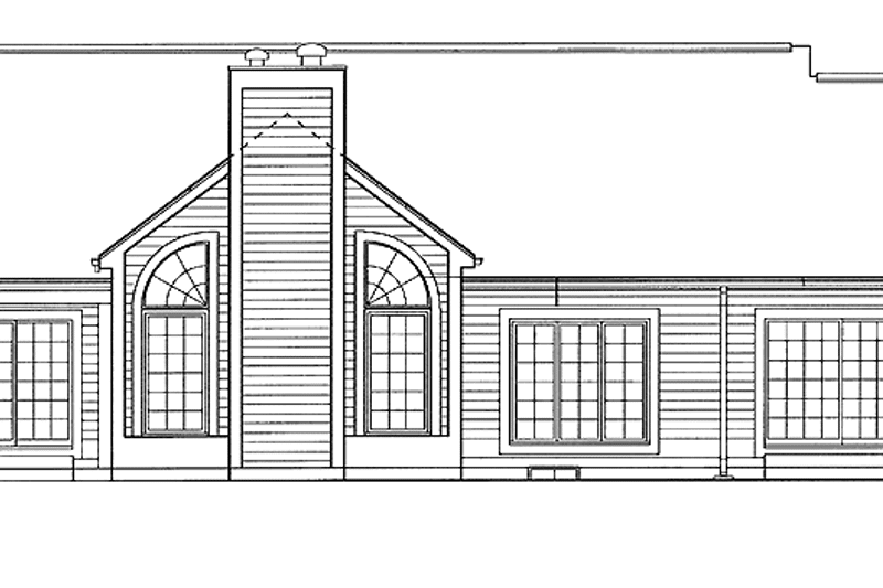 House Design - Exterior - Rear Elevation for Ranch House Plan #72-961 - 3 bed, 2 bath