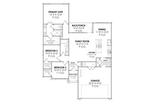 Floor Plan - Main Floor for Traditional House Plan #1096-119 - 3 bed, 2 bath