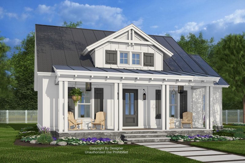 House Blueprint - Farmhouse Exterior - Front Elevation Plan #51-1446