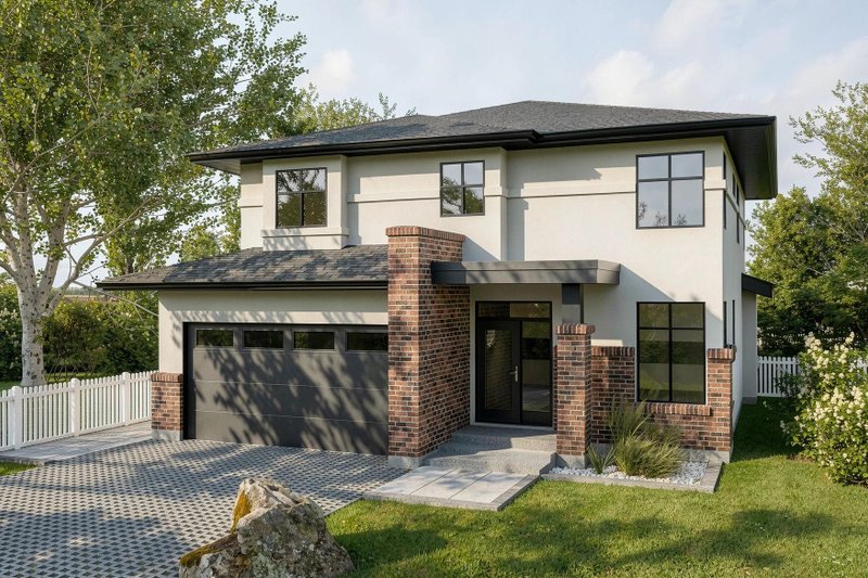 Exterior - Front Elevation 2 for Modern House Plan #1100-56 - 4 bed, 2.5 bath