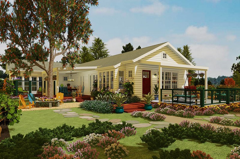 Country Style House Plan - 2 Beds 3 Baths 1851 Sq/Ft Plan #917-43