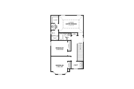 Floor Plan - Upper Floor for Traditional House Plan #424-207 - 3 bed, 2.5 bath