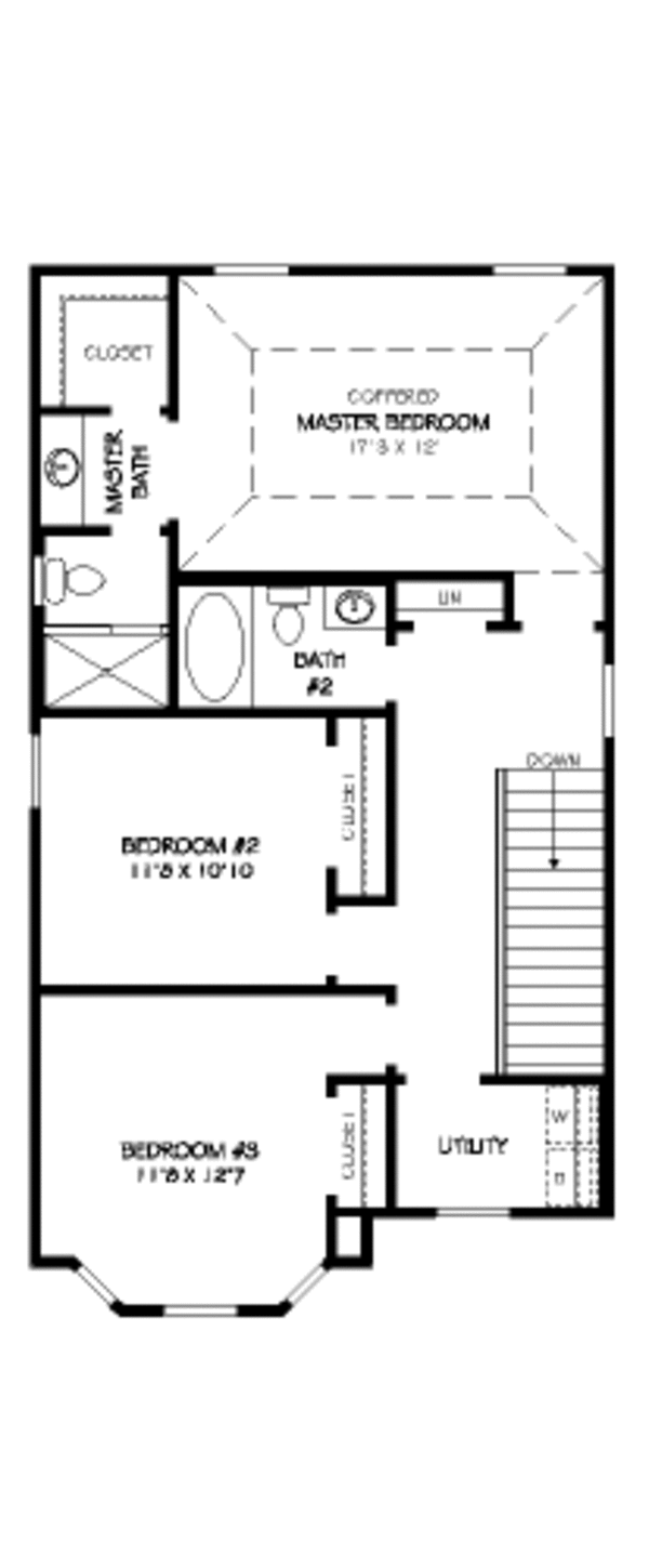 Traditional Floor Plan - Upper Floor Plan #424-207