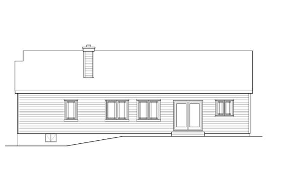 Exterior - Rear Elevation for Ranch House Plan #22-623 - 3 bed, 2 bath