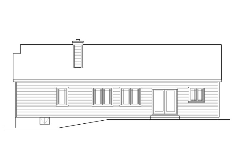 Home Plan - Exterior - Rear Elevation for Ranch House Plan #22-623 - 3 bed, 2 bath