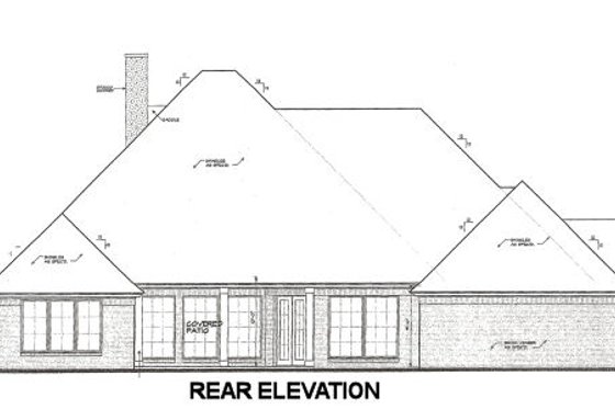 Exterior - Rear Elevation for European House Plan #310-668 - 3 bed, 2.5 bath