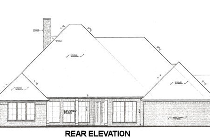 Dream House Plan - Exterior - Rear Elevation for European House Plan #310-668 - 3 bed, 2.5 bath