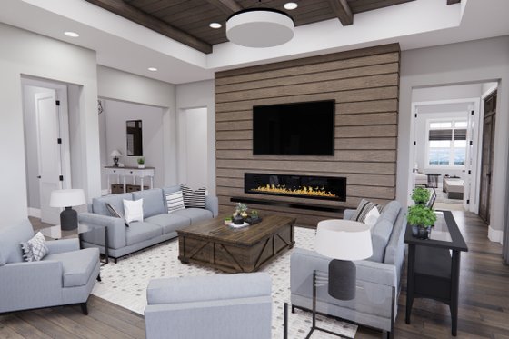Interior - Family Room 1 for Farmhouse House Plan #51-1231 - 3 bed, 2.5 bath
