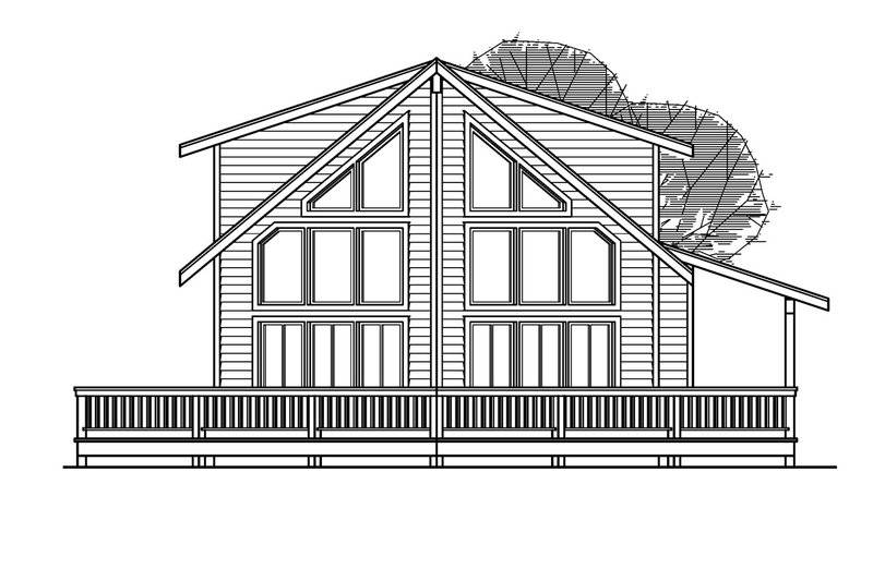 Home Plan - Exterior - Rear Elevation for Cabin House Plan #124-456 - 3 bed, 2 bath
