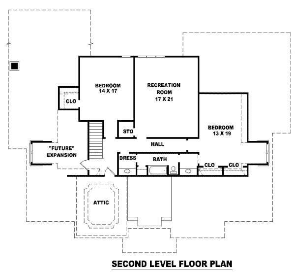 Southern Floor Plan - Upper Floor Plan #81-1353