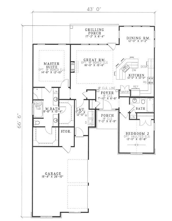 House Plan Design - European Floor Plan - Main Floor Plan #17-1142