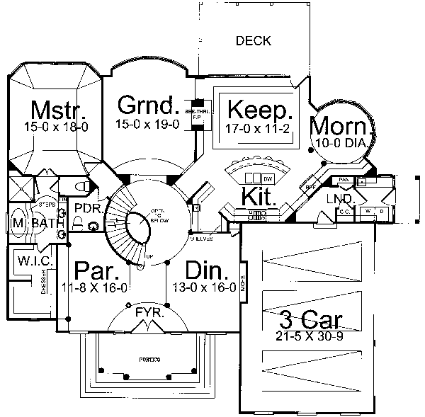 Home Plan - European Floor Plan - Main Floor Plan #119-133