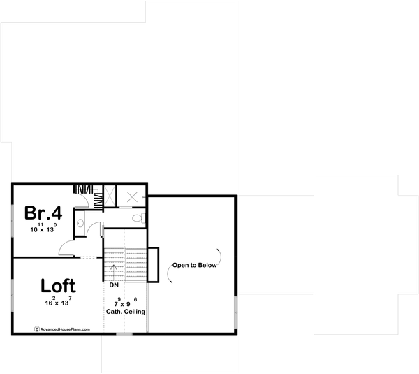 Tudor Floor Plan - Upper Floor Plan #455-559