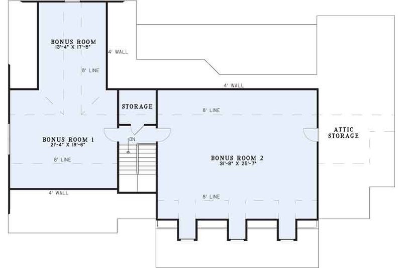 Architectural House Design - Floor Plan - Upper Floor for Southern House Plan #17-2149 - 4 bed, 3 bath
