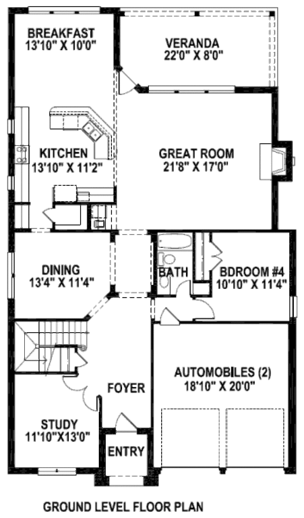 European Floor Plan - Main Floor Plan #141-273